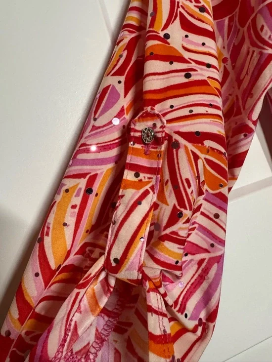 Emily Daniel’s 3/4 Length Colorful Button Front Shirt, Size XL - Picture 5 of 6